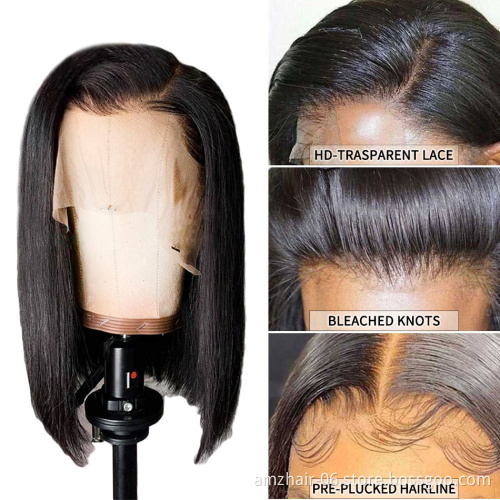 Wholesale Straight Bob Wig Human Hair Hd Full Lace Front Wig For Black Women Cheap Raw Indian Virgin Human Hair Lace Frontal Wig